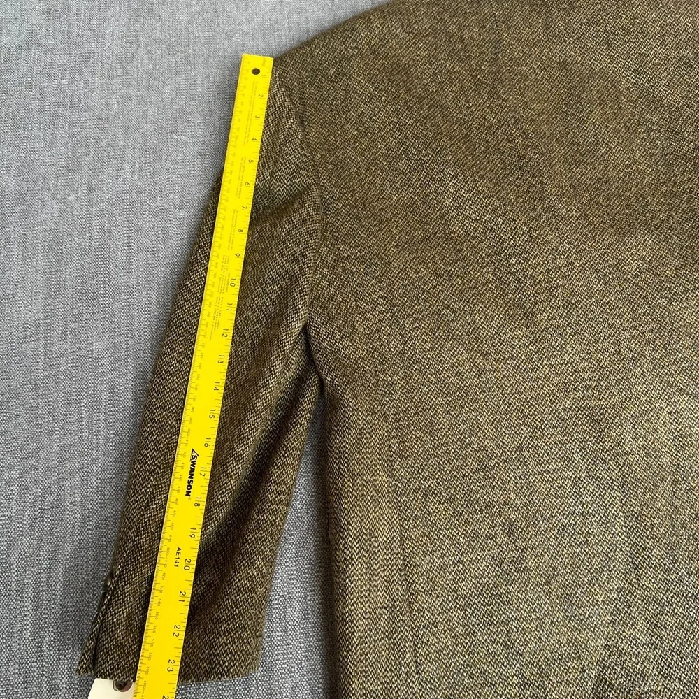 Today's Man Blazer Jacket Mens 38S Brown Lambs Wool Tweed Single Breasted Career